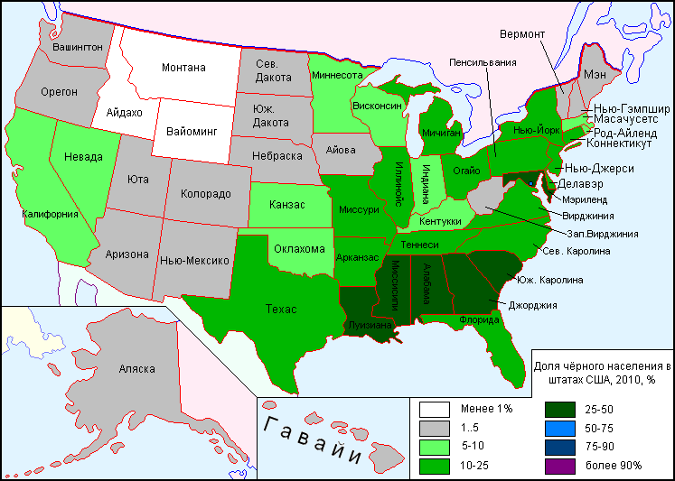 Карта населения сша